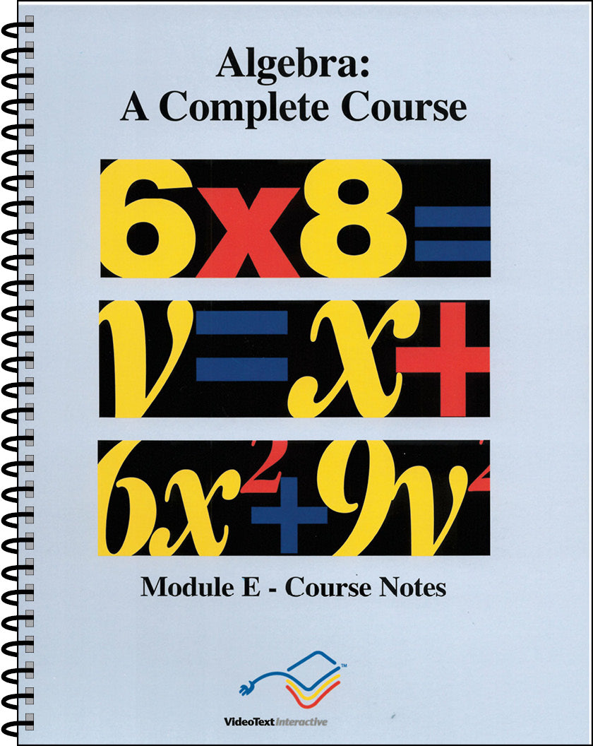9781887891530-algebra-module-e-course-notes-tom-clark