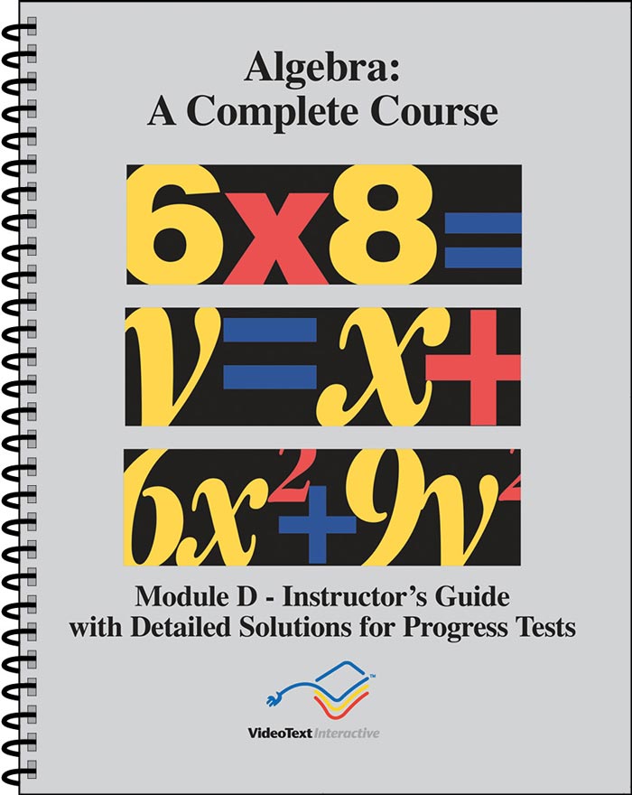 9781887891820-algebra-module-d-instructors-guide-donna-freiburger-tom-clark