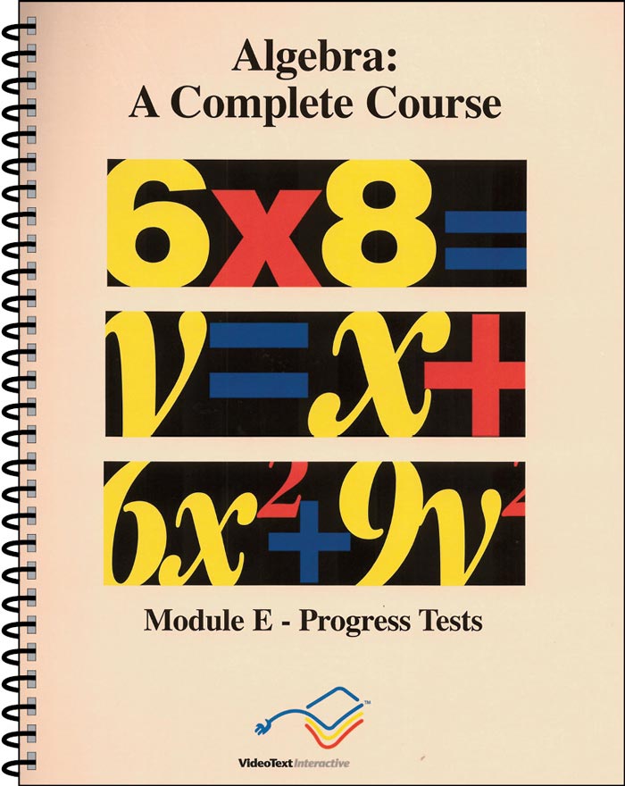 9781887891837-algebra-module-e-progress-tests-larry-collins-tom-clark