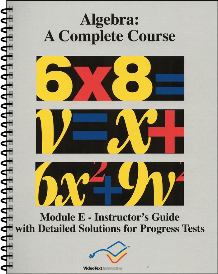 9781887891868-algebra-module-e-instructors-guide-donna-freiburger-tom-clark