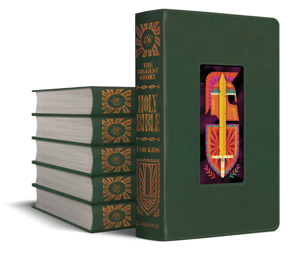 9798874912499-esv-the-biggest-story-holy-bible-for-kids-trutone-dark-green-armor-design-case-of-8-esv