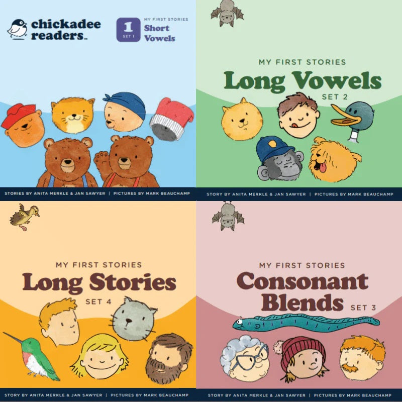 chickadeebndl-chickadee-readers-my-first-stories-bundle-sets-1-4-anita-merkle-jan-sawyer-mark-beauchamp-illustrator2